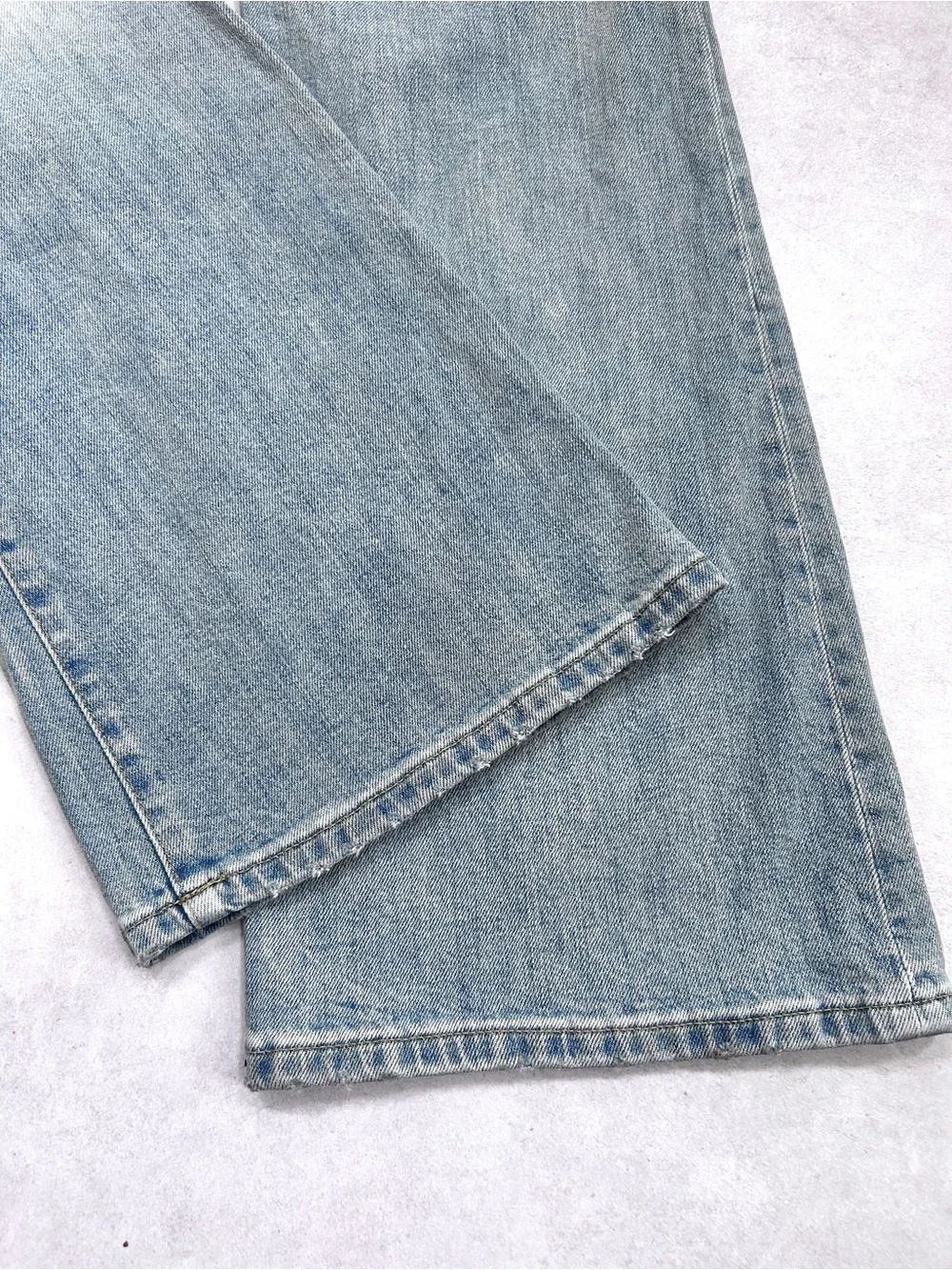 Everlane The High-Rise Flare Jeans Light Wash Distressed Knee Size 27